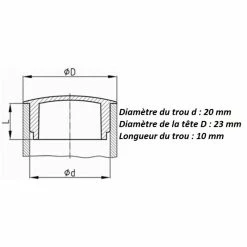 magasin de vélo -magasin de vélo 10x bouchon plastique rond noir 20mm x 23mm cache vis trou capuchon meuble protection 1