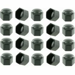 20x CACHE ECROU NOIR M8 X 13MM NOIR PLASTIQUE CAPUCHON ROUE AUTO VOITURE MOTO SCOOTER PROTECTION VIS HEXAGONAL