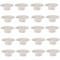 20x CACHE VIS 6 PANS CREUX M5 BLANC CAPUCHON ECROU PROTECTION MEUBLE TETE 5MM PLASTIQUE