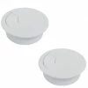 2x PASSE CABLE BUREAU DIAMETRE 60MM BLANC ROND ORDINATEUR PC FIL ELECTRIQUE -magasin de vélo 2x passe cable bureau diametre 60mm gris rond ordinateur pc fil electrique