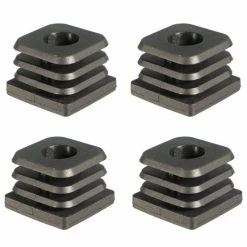 Polyamide (PA) 4x Embout De Tube Rentrant Carré 20-30mm Taraudé Pour Vis M8 Pied Réglable Noir