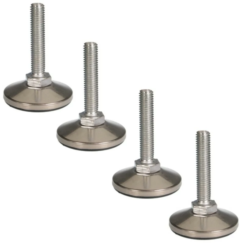 Acier Inoxydable (cage), Acier Zingué (vis) Et Plastique (Polypropylène) ; 4x Vérin Vis De Réglage Acier Pied De Meuble étagère Outillage Atelier 3 Acier Inoxydable (cage), Acier Zingué (vis) Et Plastique (Polypropylène) ; 4x Vérin Vis De Réglage Acier Pied De Meuble étagère Outillage Atelier