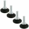 Acier (zingué) Et Plastique (Polypropylène) ; 4x Vérin Vis De Réglage Pied De Meuble étagère Outillage Atelier -magasin de vélo 4x verin vis de reglage pied de meuble etagere outillage atelier
