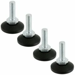 Acier (zingué) Et Plastique (Polypropylène) ; 4x Vérin Vis De Réglage Pied De Meuble étagère Outillage Atelier