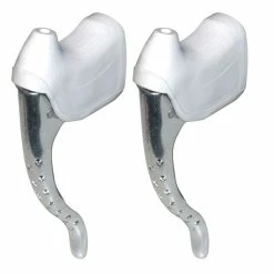 Aluminium KIT LEVIER DE FREIN PERFORE ET REPOSE MAIN PAIRE COCOTTE VINTAGE VELO COURSE 22.2MM ALU -magasin de vélo kit levier de frein perfore et repose main paire cocotte vintage velo course 222mm alu 3