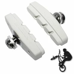 Elastomère Patins De Frein FIXIE BMX 50mm Blanc (paire)